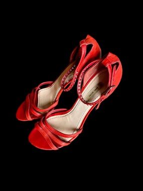 Marc Jacobs Red Studded Ankle-Strap Heels